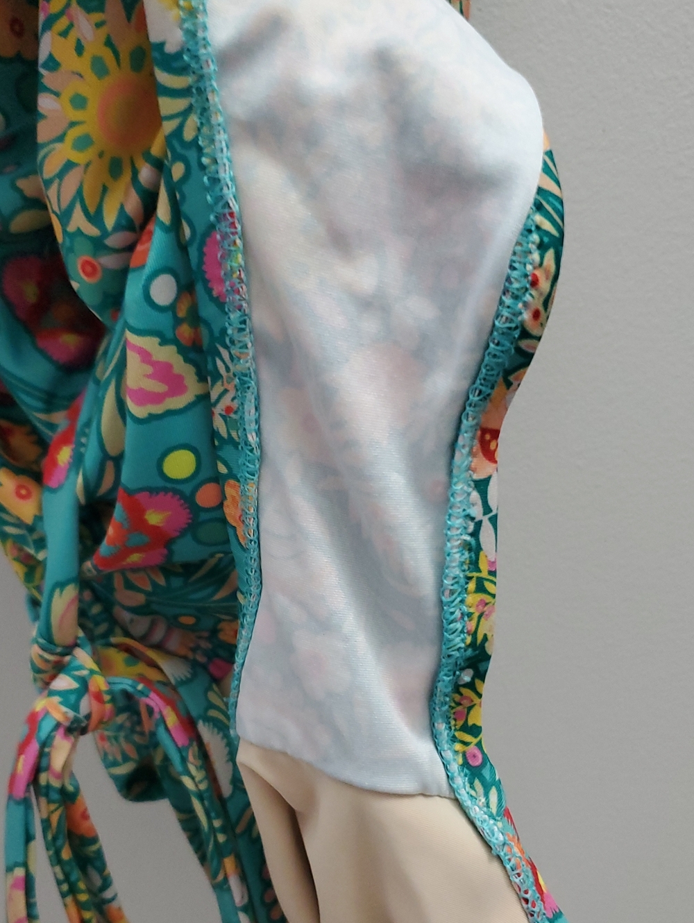 High Dive By Modcloth One Piece Ruffle Halter Bathing Suit Large Floral Print - Picture 5 of 11